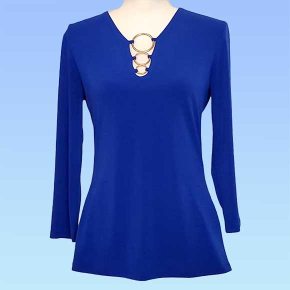 INC International Concepts 3 Ring Neckline Top - Picture 1 of 4